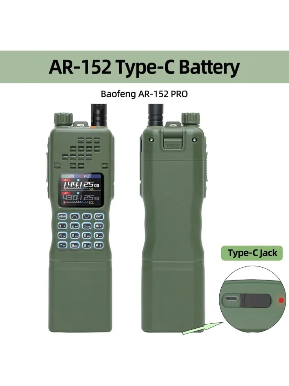 High-Capacity 12000mAh Battery for Walkie Talkies with USB-C Charger - Two Way